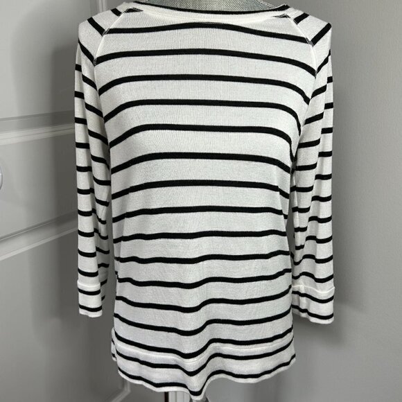 41 Hawthorn Three Quarter Sleeve Raglan Knit Top Stripped Size M EUC - Picture 2 of 3